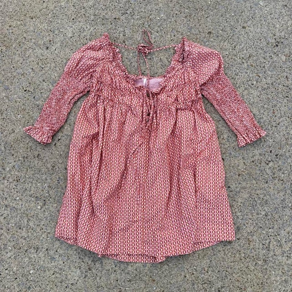 Free People Pink Patterned Mini Dress